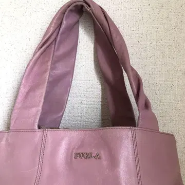 훌라 핑크 가죽 토트백