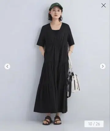 새상품급 유나이티드 애로우즈 롱 원피스 반팔 티셔츠 티어드