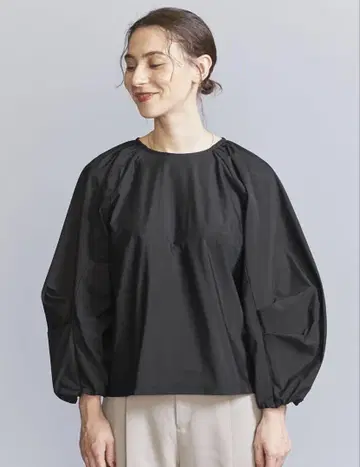 UNITED ARROWS 폴리에스테르 볼륨 슬리브 티셔츠
