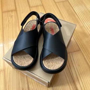 CAMPER 가죽 샌들 블랙 23cm