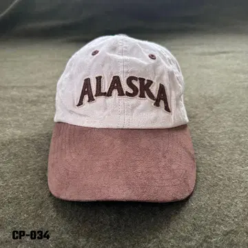 usa 구제 의류 "ALASKA" 야구 모자 베이지 & 브라운 어스 컬러