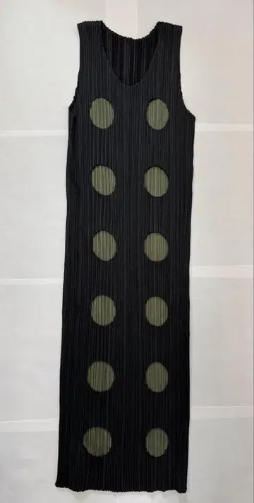 컨디션 최상 PLATS PLAISIR 스트라이프 도트 슬리브리스 원피스