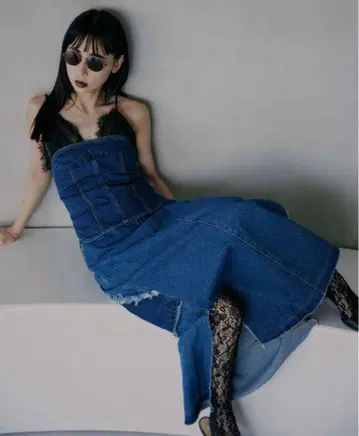 Ameri PATCHWORK SETUP DENIM DRESS 셋업