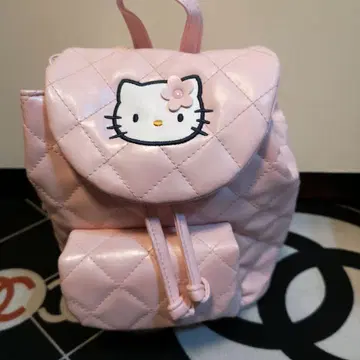 초레어 퀼팅 키티 핑크 백팩