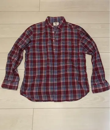 AIGLE 에글 체크 무늬 긴팔 셔츠 XL
