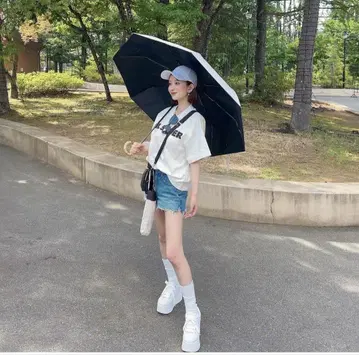 시짱 양산 우천 겸용 접이식 양산 베이지