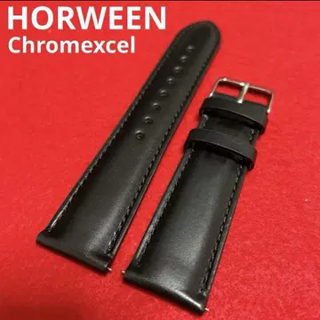 호윈 크롬 엑셀 시계 벨트 밴드 가죽 22mm 블랙