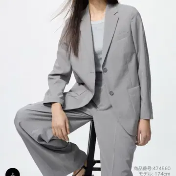 유니클로 그레이 감동 자켓 릴랙스 핏