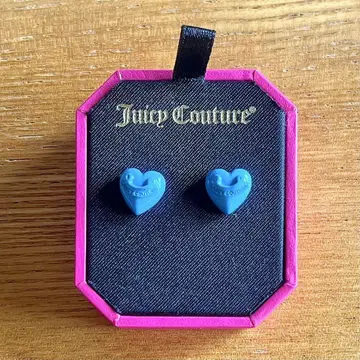미사용 새상품 Juicy Couture 하트형 귀걸이 파랑