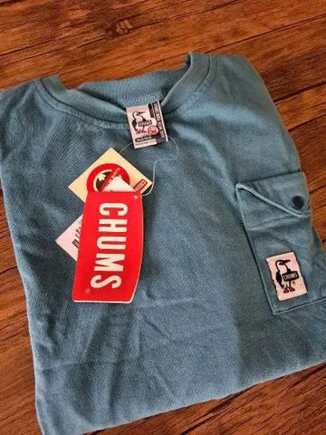 CHUMS 반팔 롱 원피스 파랑