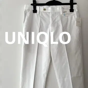 유니클로 화이트 슬랙스 코튼 혼방