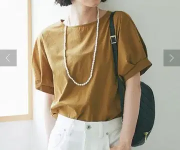 브라운 반팔 보트넥 상의 사이즈 02 리브 드와 블라우스