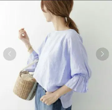 어반 리서치 도어스 린넨 캔디 슬리브 블라우스