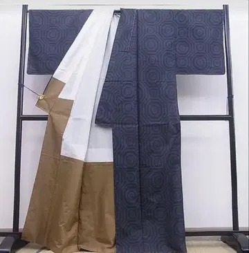 네이비 컬러 오시마 명주 기모노