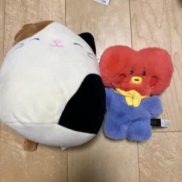 개와 캐릭터 봉제 인형 세트