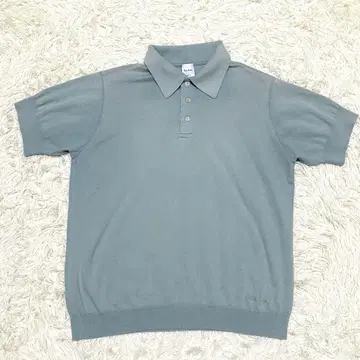 폴스미스 24SS 블렌드 텍스처 피케 셔츠 캐시미어 혼방 M 블루