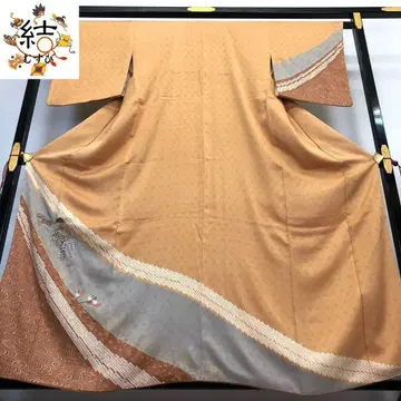 MK-1119 후리사게 소나무 단풍 등나무 자수 사슴 무늬 밀색