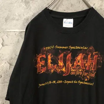 ELIJAH 파이어 불꽃 미국 수입 오버 티셔츠