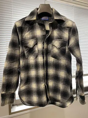 Pendleton 플란넬 셔츠 M 블랙/화이트 체크