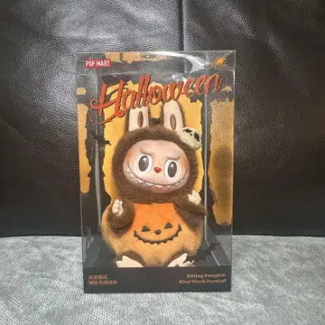 POPMART LABUBU 할로윈 파티 호박 봉제 인형