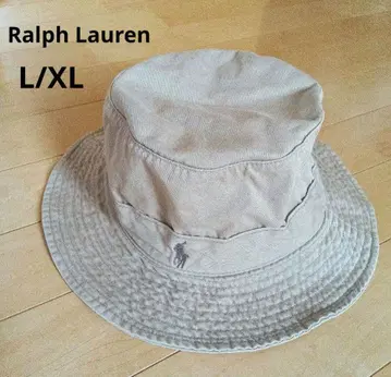 Ralph Lauren 버킷 햇 L/XL 62cm 자수 베이지