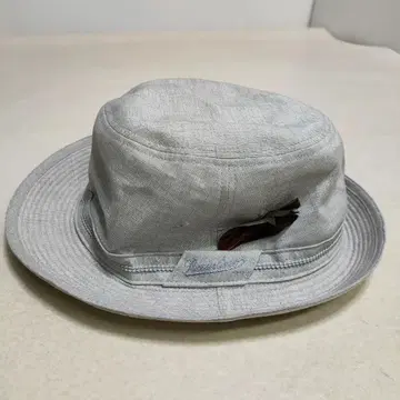볼사리노 Borsalino 그레이 햇 깃털 린넨