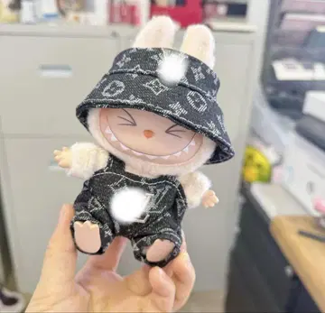 labubu 라부부 봉제 인형 옷 오버롤 2개 세트 블랙