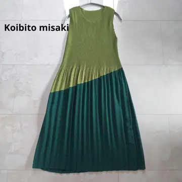 Koibito misaki 플리츠 가공 원피스 바이컬러