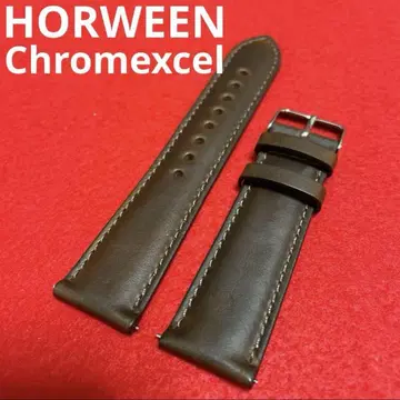 호윈 크롬 엑셀 시계 벨트 가죽 22mm 다크 브라운