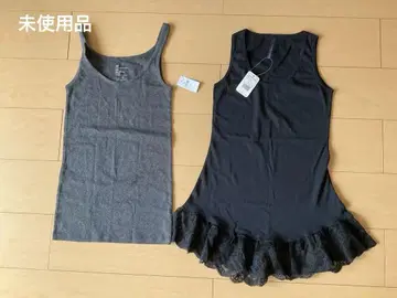 탱크탑 2장 X~XS 택 포함 미사용품 GAP PJ 면 밑단 프릴