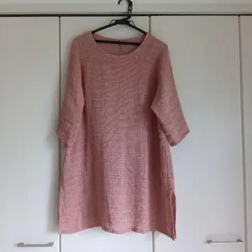핑크색 오리 소매 튜닉