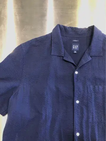 GAP 갭 셔츠 시어서커 네이비