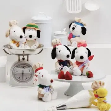 애프터눈 티 한정 스누피 봉제 인형 세트