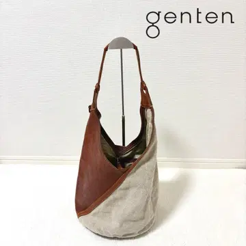 겐텐 genten 버킷 원숄더 토스카 가죽 & 린넨