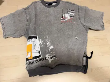 ZARA 데미지 데님 오버 사이즈 반팔 셔츠 빈티지