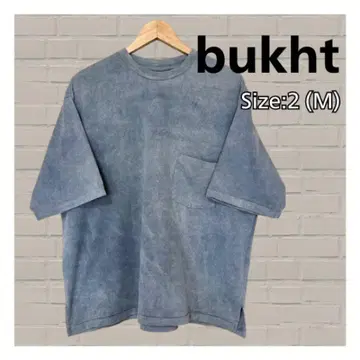 부프트 bukht 빅 실루엣 블루 그레이 티셔츠 포켓