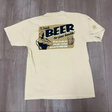 crazy shirts BEER 티셔츠 M 맥주 베이지 프린트