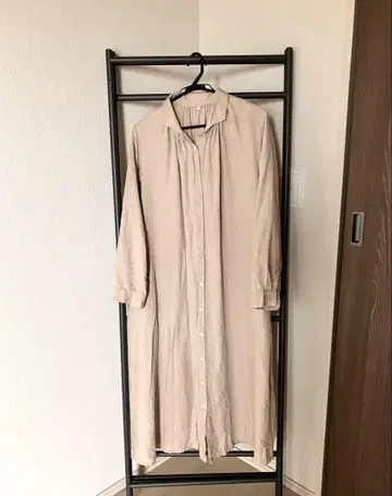 MUJI 새상품 린넨 100% 베이지 셔츠 원피스 S 사이즈