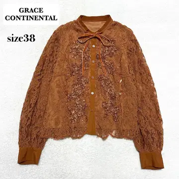 새상품급 GRACE CONTINENTAL 몰 레이스 블라우스 자수 38