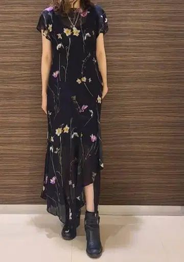 Allsaints Brooke kikyo dress 꽃무늬 비대칭