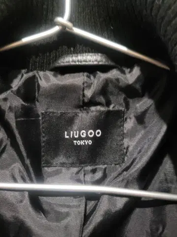 LIUGOO 블랙 가죽 자켓