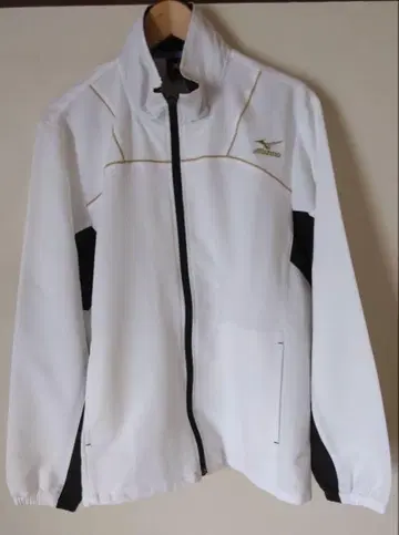 미즈노 Mizuno 남성용 여름용 풀 집업 자켓 화이트/블랙