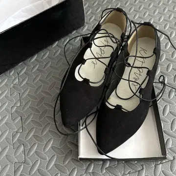 블랙 레이스업 슈즈 38