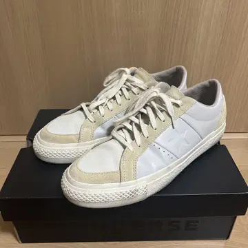 CONS ONE STAR 가죽 화이트 스웨이드