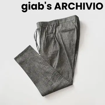 giabs 자브스 마사초 영구 크리즈 테크노 린넨 스트레치 팬츠
