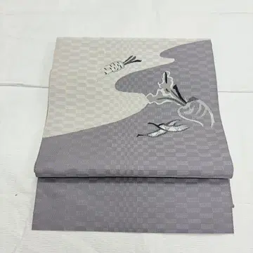 미사용 순수 실크 나고야 오비(약 24cm) 야채 패턴