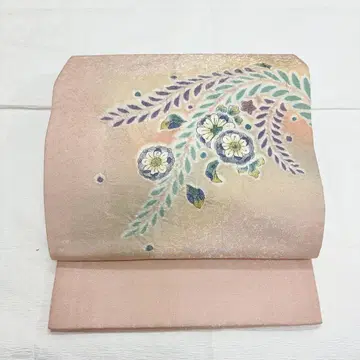 순수 실크 나고야 오비 츠지가하나 꽃무늬