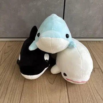 가모가와 씨월드 돌고래, 범고래, 벨루가 봉제 인형 3개 세트