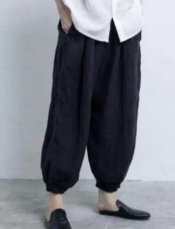 나카가와 마사시치 상점 린넨 거즈 벌룬 팬츠 블랙