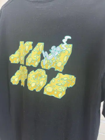 XLARGE 블랙 티셔츠 L 치즈 디자인